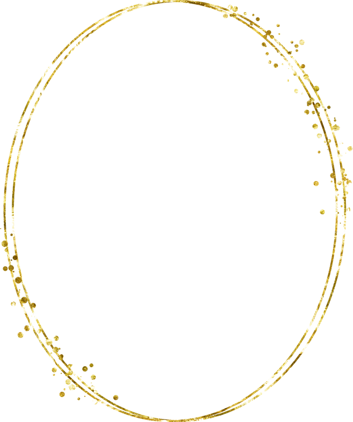 Gold Glitter Oval Frame